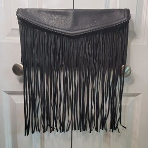 Carlos Santana Vegan Leather Fringe Clutch